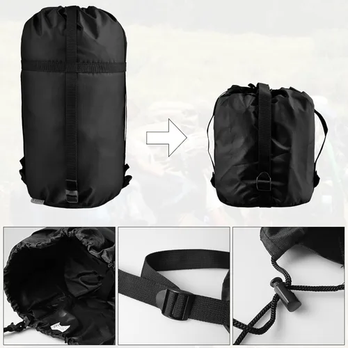 Vista 4 de TRIWONDER Saco de compresión de nailon para artículos de compresión, saco de dormir, bolsa de dormir con solapa para el polvo para mochileros