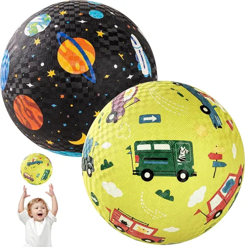 Vista 10 de PlayZap Paquete de 2 pelotas de juego para niños pequeños, pelotas de dinosaurio para niños de 3 a 12 años, bolas de goma inflables de 8.5 pulgadas