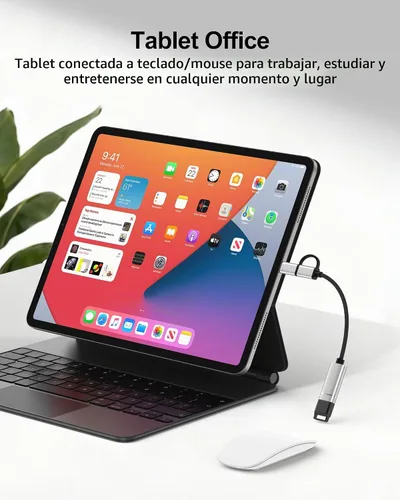 Vista 5 de Adaptador USB C/Lightning 2 en 1 a USB 3.0, cable adaptador USB a USB C OTG