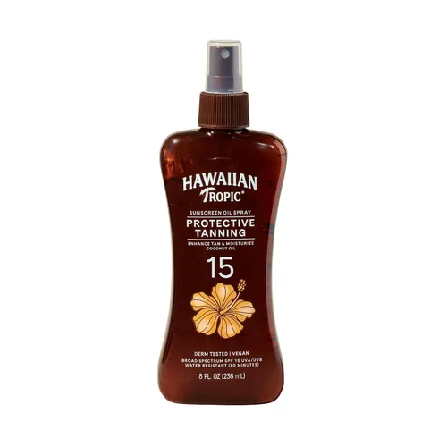 Vista 12 de Hawaiian Tropic Aceite de bronceado oscuro, 8 onzas líquidas Aceite corporal hidratante con manteca de cacao, potenciador de bronceado, 8 onzas