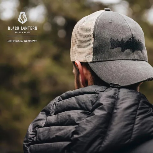 Vista 3 de Rustic Bigfoot Trucker Cap - Men's Pre Curved Baseball Cap with Mesh Back and Adjustable Snapback