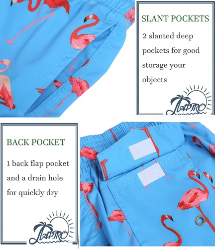 Vista 4 de APTRO Men's Quick Dry Swim Trunks 9" Swimsuits Mesh Liner Beach Bathing Suits Long Swimming Shorts