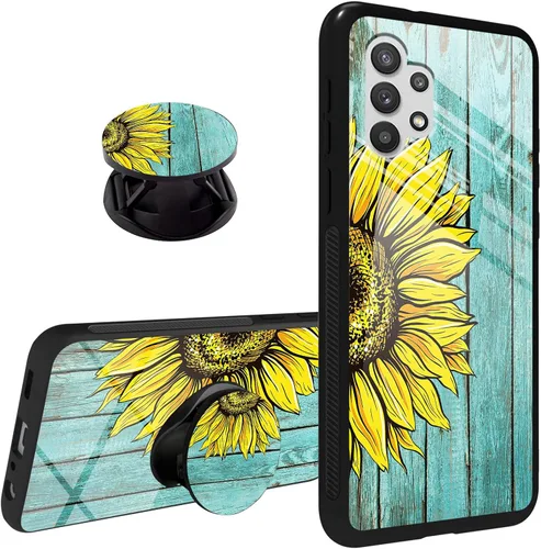 Vista 20 de Funda para Samsung Galaxy A32 5G agarre de teléfono con soporte extensible soporte soporte soporte, TPU suave parachoques a prueba de golpes