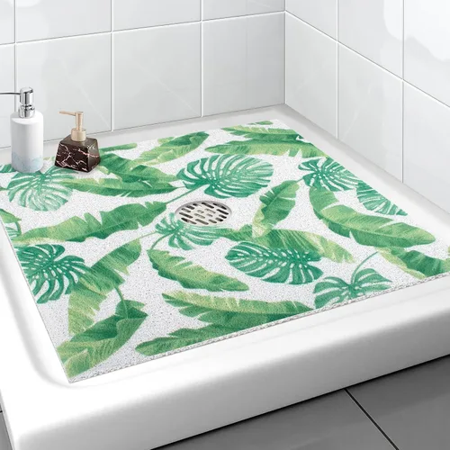 Vista 16 de Tapete de Ducha Cuadrado Extra Grande, Yonala 36 x 36 Pulgadas Tapetes de Ducha Elegantes Antideslizantes para Interior de Ducha con Orificio