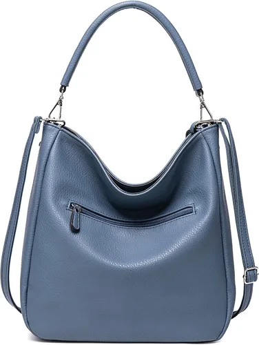 Vista 3 de DAVIDJONES - Bolso tipo Hobo de piel sintética suave para mujer, bolso cruzado mediano, bolso de hombro con asa superior, Bolso Hobo clásico simple