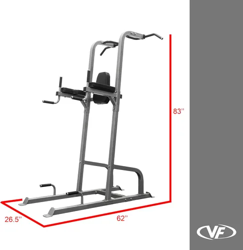 Vista 2 de Valor Fitness Power Tower - Estación de inmersión - Entrenamiento funcional - Pull Ups Chin Ups Rodilla Levanta Pierna Levanta Dips Machine Push Ups