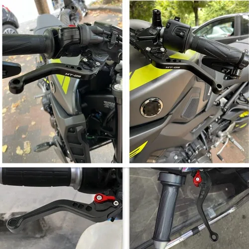 Vista 5 de Embrague de freno para Bajaj Pulsar 200 NS 200 NS200 todos los años Palancas de embrague de freno largo de motocicleta ajustable CNC aluminio A7