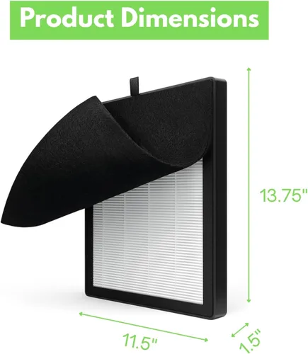 Vista 2 de Nispira Filtro de carbono HEPA 3 en 1 Aerio-300 de repuesto para purificador de aire original inteligente Zigma Aerio-300, 1 paquete