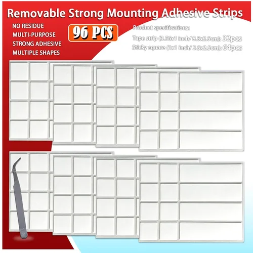Vista 8 de Double Sided Sticky Tape, No Glue Residue Removable Stickers for Walls