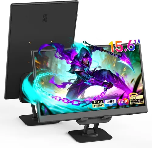 Vista 8 de Monitor portátil de 10.5 pulgadas 1280P 420 Nits100% sRGB Monitor de viaje ultra delgado, pantalla HDR 16:10 con soporte ajustable y altavoces USB-C