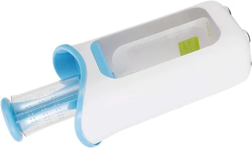 Vista 2 de Oumefar Exprimidor de puré de frutas con 10 bolsas de compresión DIY Squeeze Station para alimentos (azul)