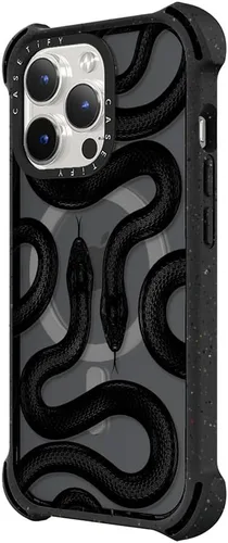 Vista 5 de CASETiFY - Funda para iPhone 15 Pro, compatible con MagSafe A prueba de golpes 21.3 pies 6x protección contra caídas de grado militar Black