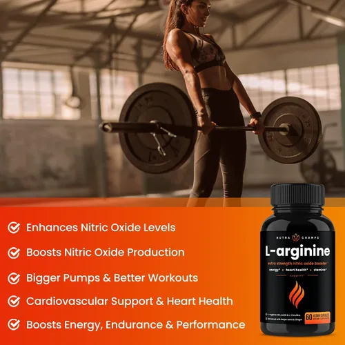 Vista 6 de NutraChamps Paquete de 2 cápsulas de L-arginina y cápsulas de carga nítrica