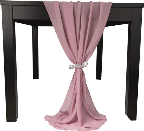 Vista 7 de Camino de mesa de gasa de 10 pies, 27 x 120 pulgadas, romántica tela transparente para decoraciones de boda, baby shower, fiesta de cumpleaños