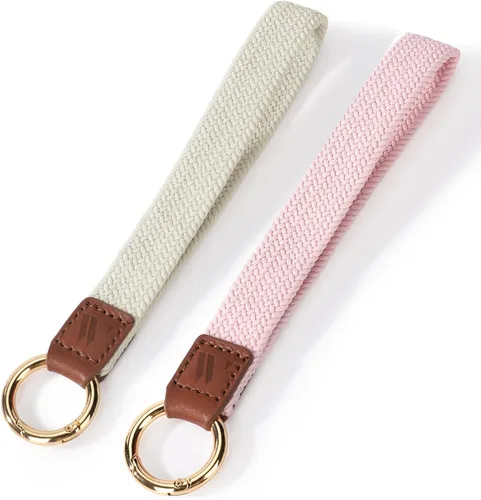Vista 10 de WEESMILE - Llavero de muñeca elástico, bonitos llaveros de muñeca para mujer Car Keychain for Keys, Elastic Wrist Strap, Breathable Woven