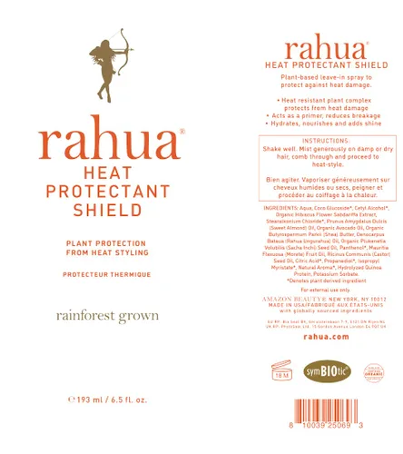 Vista 9 de Rahua Escudo protector de calor – Imprimación de peinado sin silicona y spray térmico – Con aceite de Rahua amazónico, manteca de karité e hibisco
