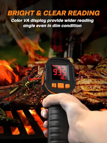 Vista 5 de Mecurate Infrared Thermometer Gun -58°F to 1112°F Laser Temperature Gun