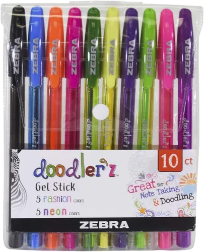 Vista 7 de Zebra Pen Doodler'z 41960 - Bolígrafo de tinta en gel, colores surtidos, 0.039 pulgadas, 60 unidades (41960)
