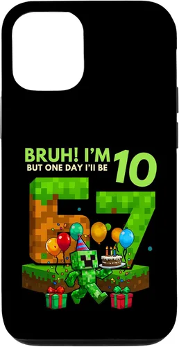 Vista 28 de Bruh I'm 10 But One-Day I'll Be 67 Retro 10th Birthday Kids Case for iPhone 17