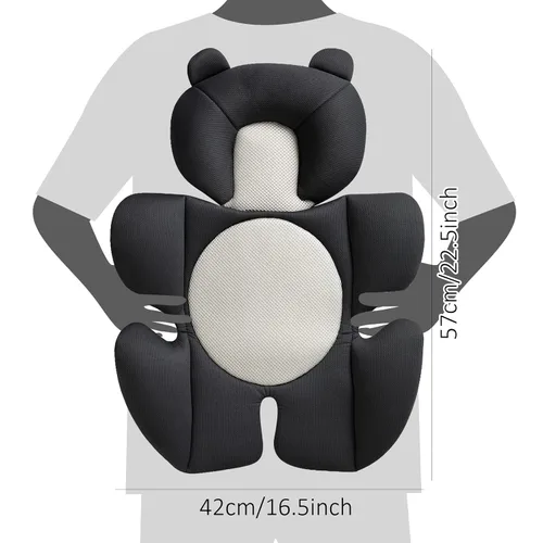 Vista 2 de G Ganen Cojín de apoyo para cochecito y asiento cómodo para bebé (oso negro)