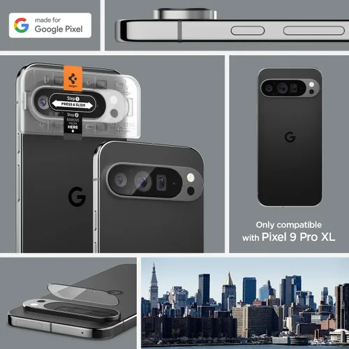 Vista 2 de Spigen Glas.tR EZ FIT Optik - Protector de lente de cámara para Pixel 9 Pro XL GlasTR EZ Fit Optik, 9H+ Tempered glass, Scratch resistant