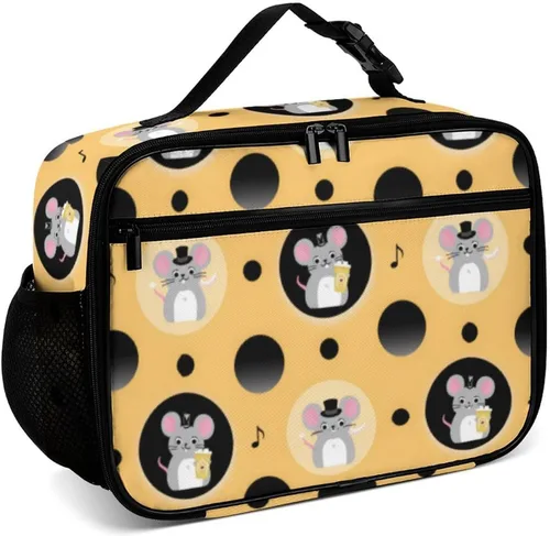Vista 29 de Lonchera reutilizable con diseño de flores de hibisco blanco, bolsa de almuerzo aislada, lonchera para comida y alimentos, bolsa de mano