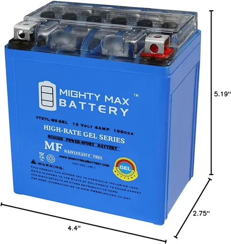 Vista 9 de Mighty Max Battery Batería del gel de 12V 6AH 100CCA para la motocicleta Powersports Scooter