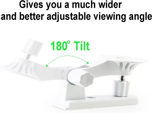 Vista 3 de LEFXMOPHY Soporte de pared compatible con Blink Mini Pan-Tilt Mount para kit de montaje de techo ajustable de 180 grados (1 unidad, blanco)