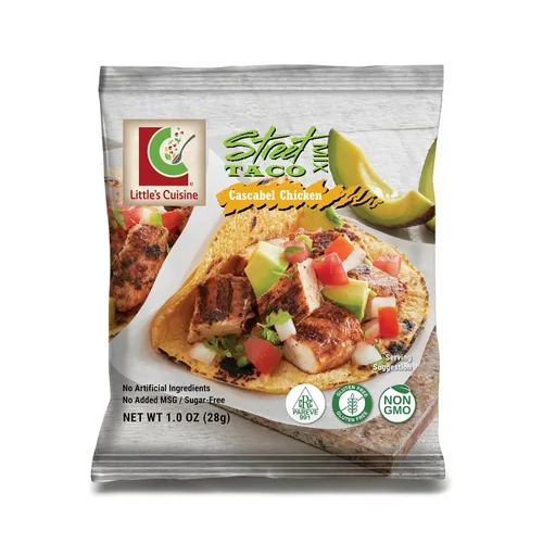 Vista 4 de Little's Cuisine Street Taco Mix Paquete surtido (caja de 4) Sin OMG, sin azúcar, Kosher, sin gluten, 2 Carne Asada, 1 pollo Cascabel, 1 pescado
