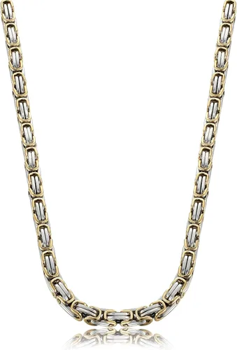 Vista 3 de Jstyle Collar de cadena de acero inoxidable para hombre Pulsera bizantina para hombre Juego de joyas para hombre de 85 pulgadas y 2224 pulgadas