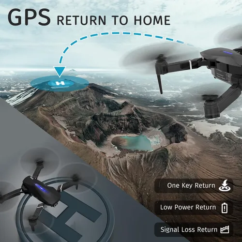 Vista 4 de X9 4K GPS Drone con cámara para adultos principiantes, cuadricóptero FPV RC plegable, posicionamiento de flujo óptico, retorno automático, sígueme