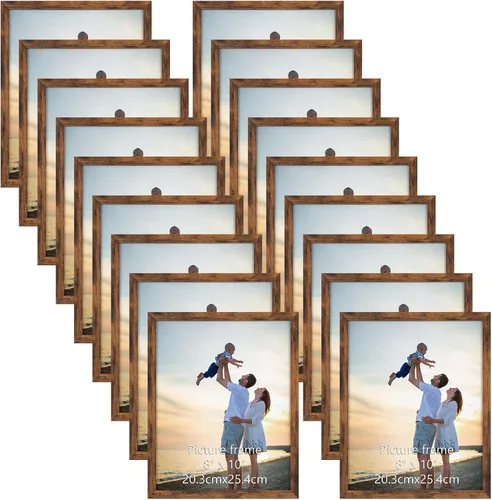 Vista 34 de Hoikwo 18 paquetes de marcos de fotos de plástico negro de 3.5x5 multifuncionales con cubierta de plástico para fotos familiares, obras de arte