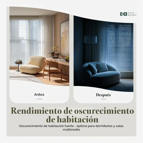 Vista 2 de CHICOLOGY - Persianas para ventana, puerta, casa rodante, ventanas horizontales, minipersiana, blanco medianoche (blackout), 12 x 36 pulgadas