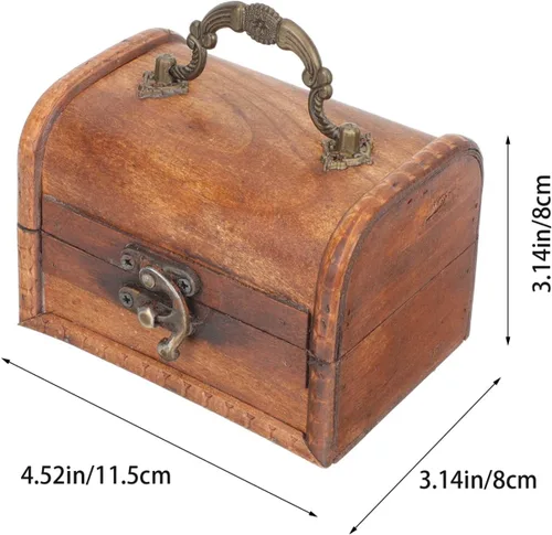 Vista 2 de Beavorty Caja de caja de vidrio con anillo retro de hierro forjado