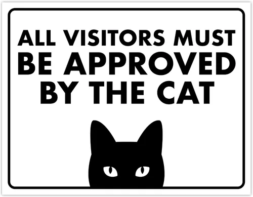 Vista 47 de Señal de Gato de 24 Horas de Vigilancia Felina de Premises Under 24 Hour - Cartel de gato divertido, metal, 8 x 12 pulgadas, letreros de gato