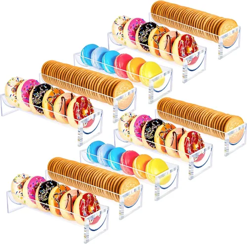 Vista 8 de 6 bandejas transparentes para servir galletas rectangulares para servir bandejas de servir, soportes transparentes de exhibición de alimentos