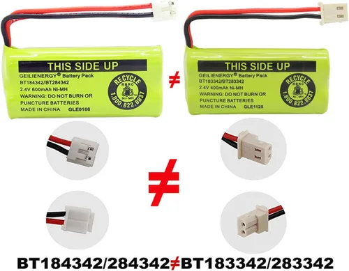 Vista 5 de BT184342 BT284342 - Batería recargable para teléfono compatible con AT&T BT18433 BT28433 BT-8300 BT1011 BT1018 Vtech