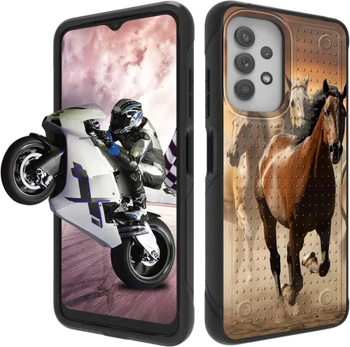 Vista 60 de Funda protectora resistente de doble capa para Samsung A14 5G (parte trasera con textura antideslizante), TPU suave a prueba de golpes, para Samsung