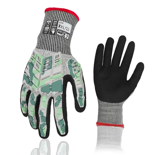 Vista 19 de Guantes de trabajo de seguridad Graloky, guantes de impacto para hombres y mujeres, guantes resistentes a cortes antideslizantes de trabajo pesado