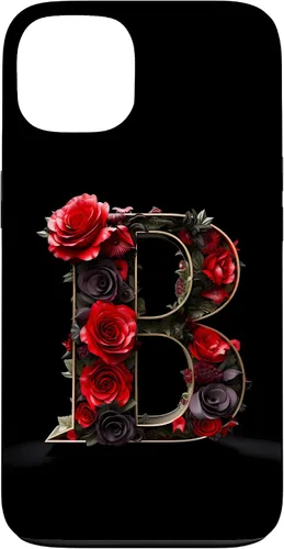 Vista 7 de B Monogram Letter Red Roses Floral Case for iPhone 17