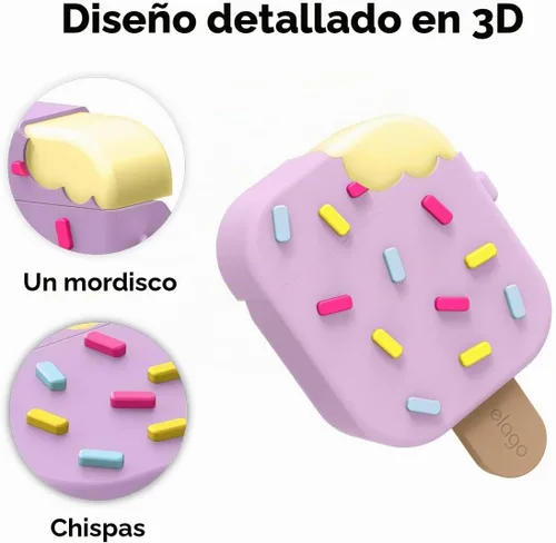 Vista 6 de Elago - Funda para AirPods con llavero para AirPods 2 y 1