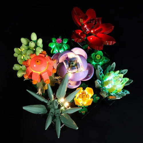 Vista 4 de Kyglaring Kit de iluminación LED para Lego Succulents 10309 - Juego de construcción de modelos, moderno, multicolor, interior, control remoto
