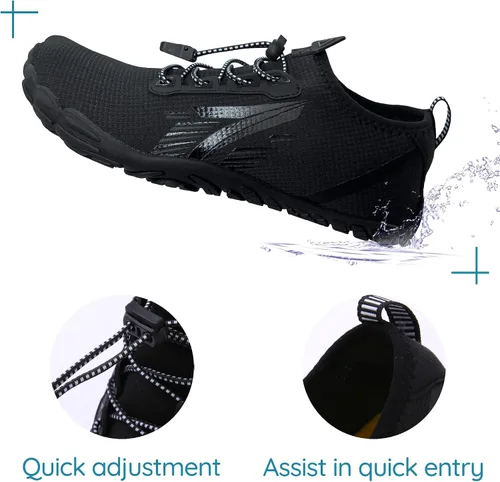 Vista 6 de Whatseaso Zapatos acuáticos para mujeres y hombres, de secado rápido, zapatos descalzos para buceo, natación, surf, aqua, caminar, playa, yoga