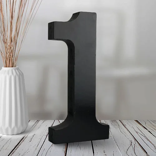 Vista 13 de AOCEAN Números de madera negra de 6 pulgadas, número de madera sin terminar para Halloween, números decorativos de pie, rebanadas, decoración