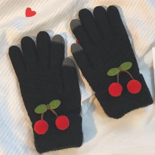 Vista 4 de HIQUAY Simple - Guantes de invierno coreanos de 5 dedos con pantalla táctil para mujer niña niño y adolescente