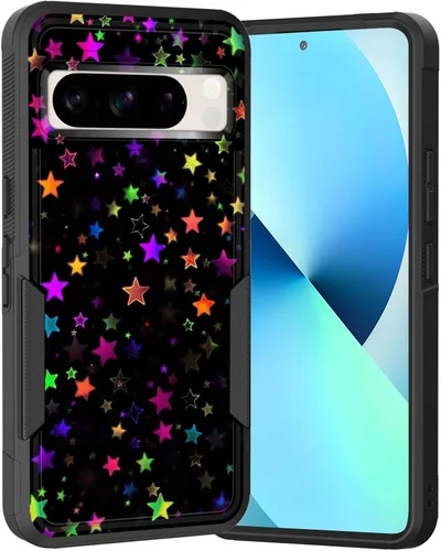 Vista 14 de Funda para Pixel 6A, Híbrida de Doble Capa de Servicio Pesado Resistente a Prueba de Golpes PC Duro + Funda Protectora de Silicona Suave para Google