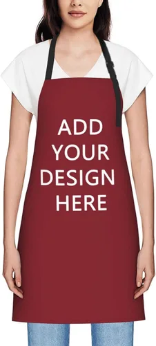 Vista 27 de Delantales personalizados para mujer, diseño de delantal de chef ajustable con nombre, textos, fotos, flores, regalos para el día de la madre