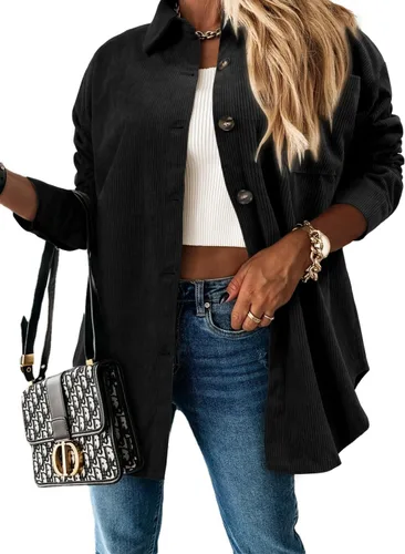 Vista 119 de ZOLUCKY Chaqueta de manga larga con botones para mujer, talla grande, blusas