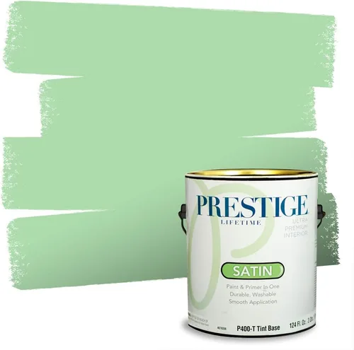 Vista 107 de PRESTIGE Pintura exterior e imprimación en uno, aloe, plano, 1 galón