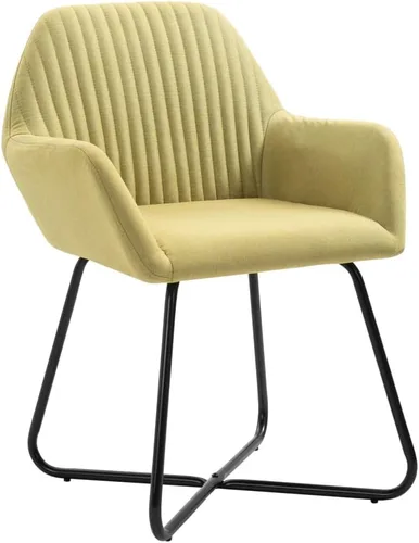 Vista 3 de 【Durable and Classic】 Dining Table Sofa Armchair Elegant Support Modern Upholstered Living Room Bedroom Lounge Chair Dining Chairs 2 pcs Green Fabric